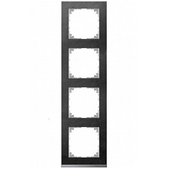 Рамка 4 поста Schneider Electric MERTEN M-PURE DECOR, сланец, MTN4040-3669
