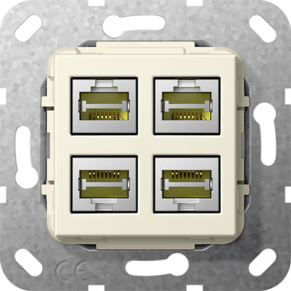 Gira S-55 Разъем MJ RJ45 Cat 6A 10 GB 4 местн.