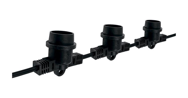 Гирлянда уличная Белт-лайт PBL-S60/L18+1.5 Black E27 IP65 (18м/60ламп/1.5м шнур) соединение в линию max750Вт (лампы в комплект не входят) JazzWay 5040588A