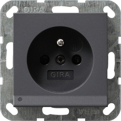 Gira Розетка с зазем штыр защ от дет LED подс