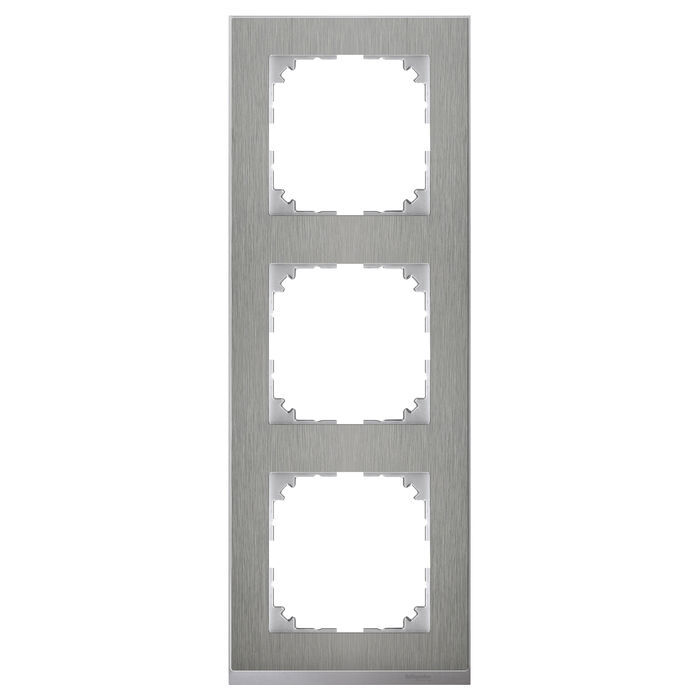 Рамка 3 поста Schneider Electric MERTEN M-PURE DECOR, нержавеющая сталь, MTN4030-3646