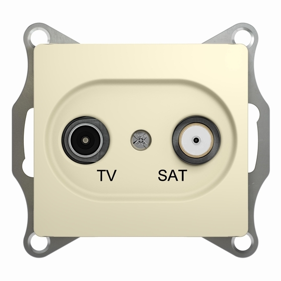 Розетка TV-SAT Schneider Electric GLOSSA, открытый монтаж, бежевый, GSL000298