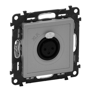 Legrand Valena LIFE Алюм Аудиорозетка с 3-контактным гнездом XLR (с лицевой панелью)