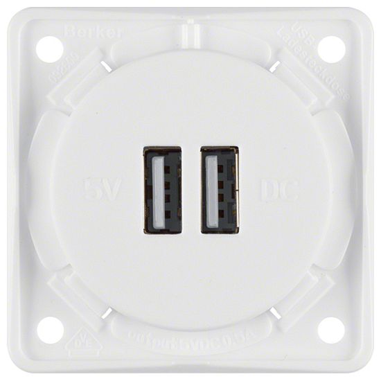 Розетка USB Berker INTEGRO, скрытый монтаж, белый, 926002509