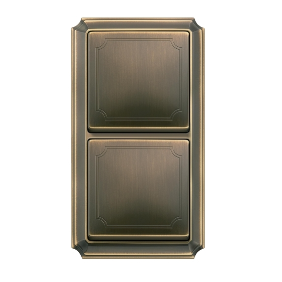 Рамка 2 поста Schneider Electric MERTEN ANTIQUE, античная латунь, MTN483243