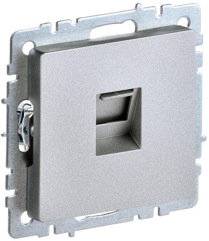 Розетка компьютерная СП RJ45 кат.5E BRITE РК10-БрА механизм алюм. IEK BR-K10-1-K47