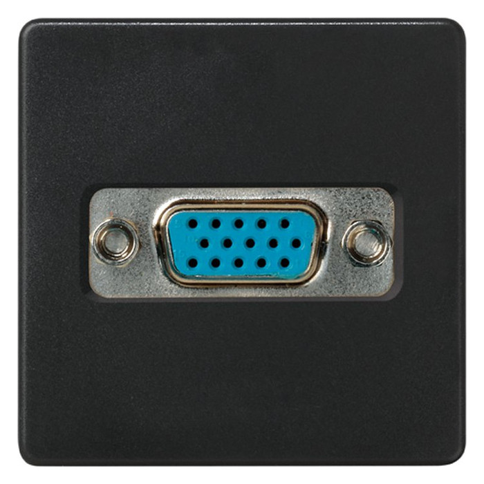 Розетка VGA Simon SIMON 27, скрытый монтаж, графит, 2700091-038