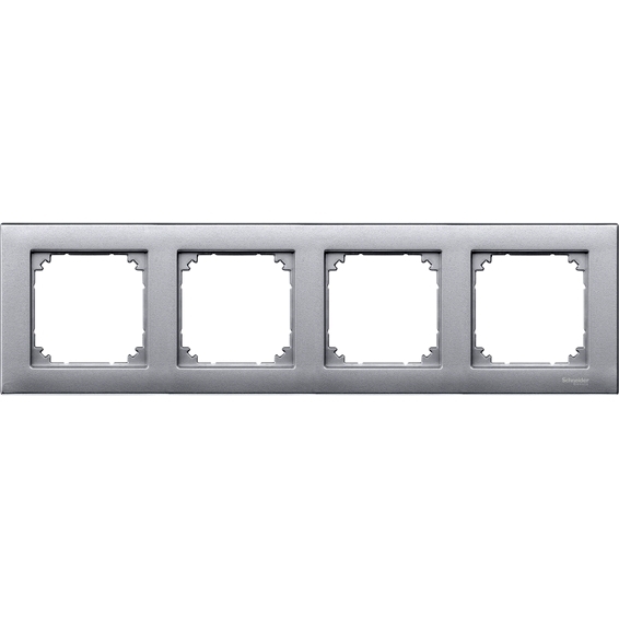 Рамка 4 поста Schneider Electric MERTEN M-PLAN, алюминий, MTN486460