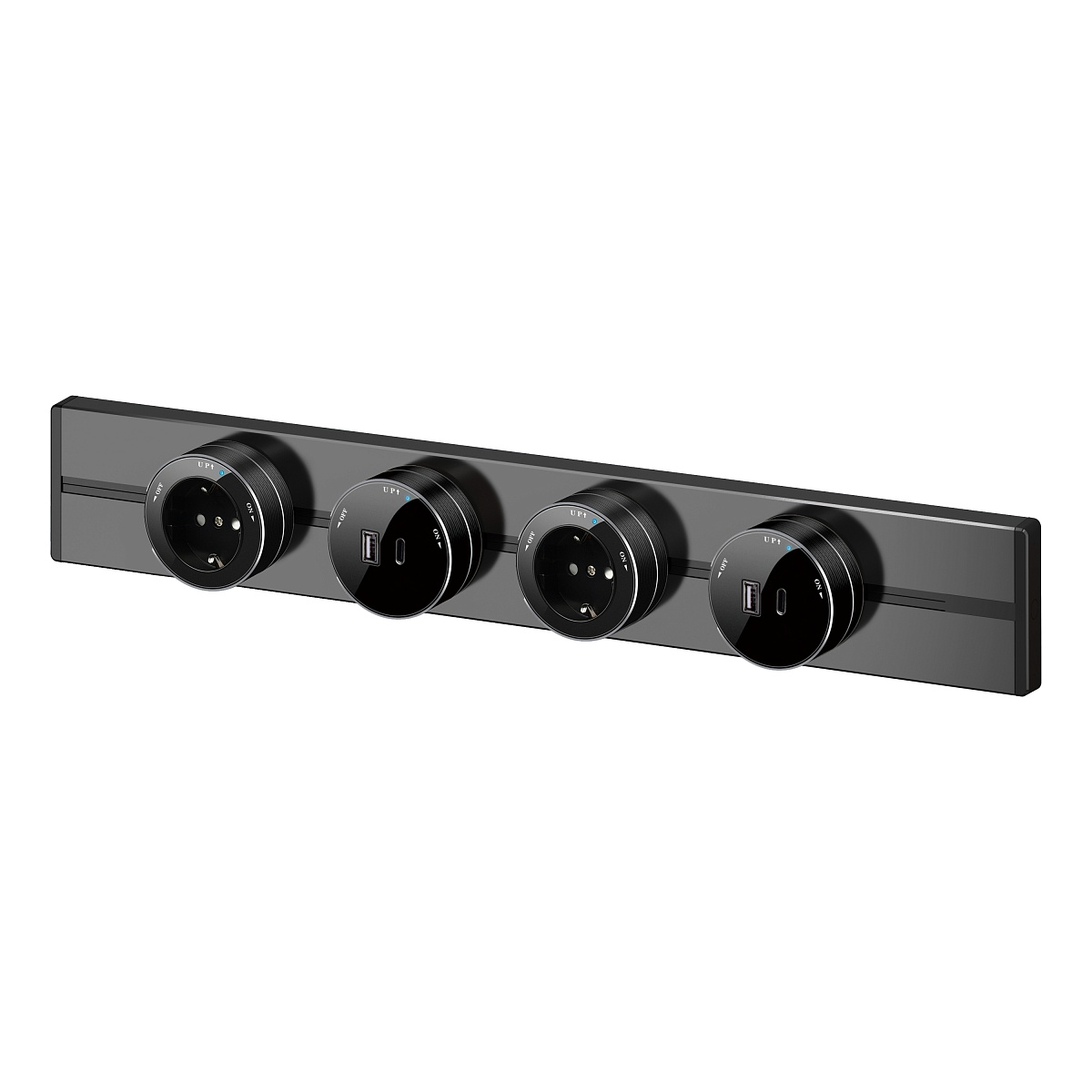 Systeme Electric MultiTrack Антрацит Розетка универс. круглая 13А/250В